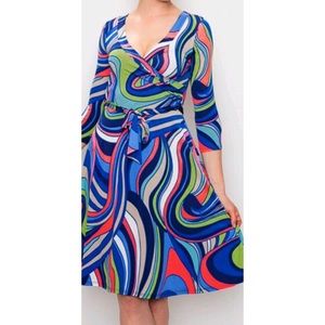 Blue & Green  Dress With Designs - buy one get one free